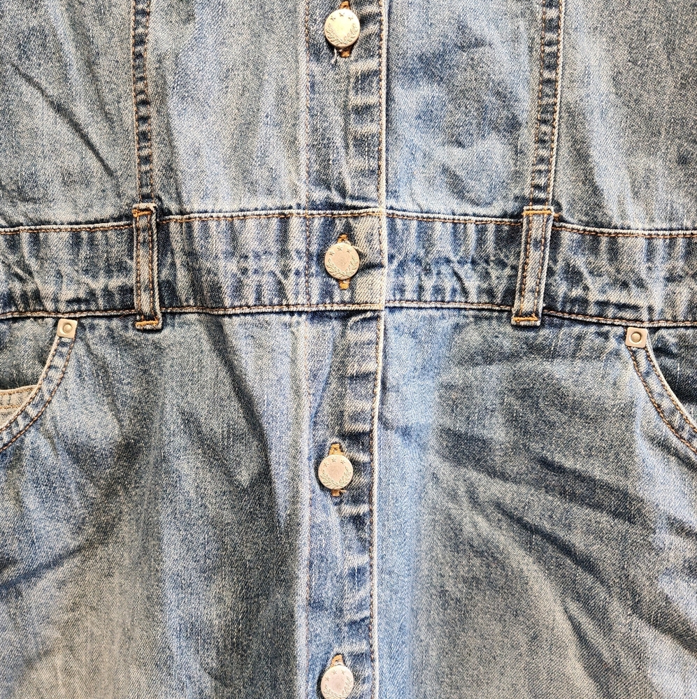 Vintage Y2K Faded Glory Denim Button-Down Dress - Picture 5 of 7